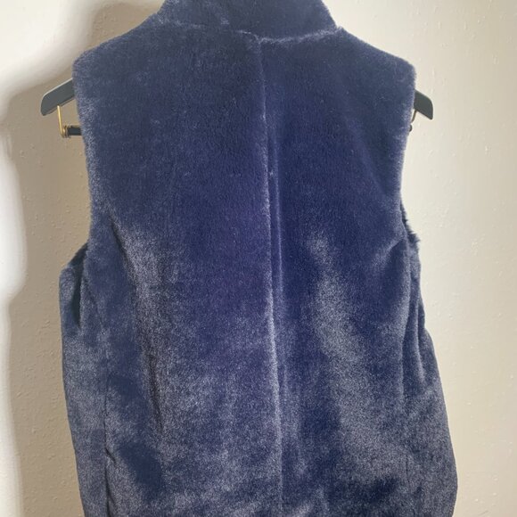 J Crew Faux Fur Vest in Blue - Picture 3 of 3